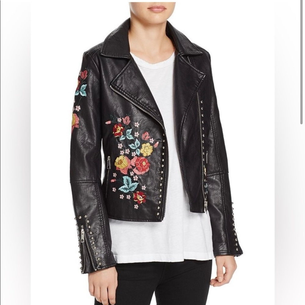 Molly Bracken faux leather floral jacket